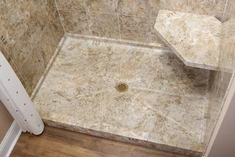 walk in marble shower